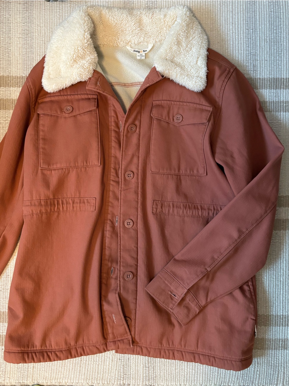 Hang Ten Women's Rust Teddy-Lined Button Jacket